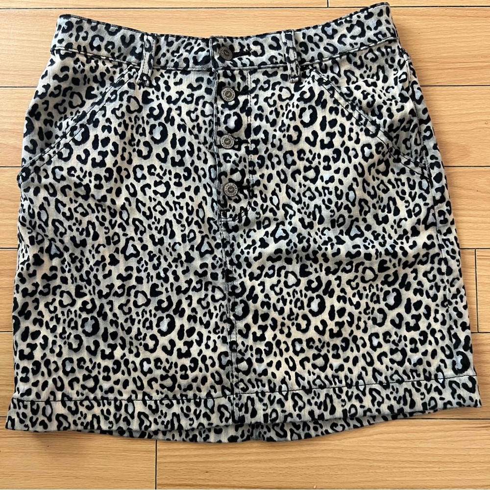Hollister Y2K Leopard Mini Skirt Ultra High Rise Vintage Stretch Size 7